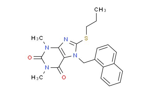 CAS No. 476480-84-9, 1,3-Dimethyl-7-(naphthalen-1-ylmethyl)-8-(propylthio)-1H-purine-2,6(3H,7H)-dione