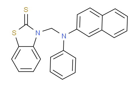 CAS No. 7149-52-2, 3-((Naphthalen-2-yl(phenyl)amino)methyl)benzo[d]thiazole-2(3H)-thione