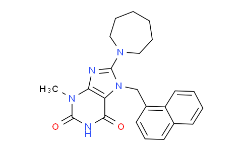CAS No. 476480-09-8, 8-(Azepan-1-yl)-3-methyl-7-(naphthalen-1-ylmethyl)-1H-purine-2,6(3H,7H)-dione