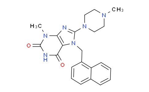 CAS No. 476479-98-8, 3-Methyl-8-(4-methylpiperazin-1-yl)-7-(naphthalen-1-ylmethyl)-1H-purine-2,6(3H,7H)-dione
