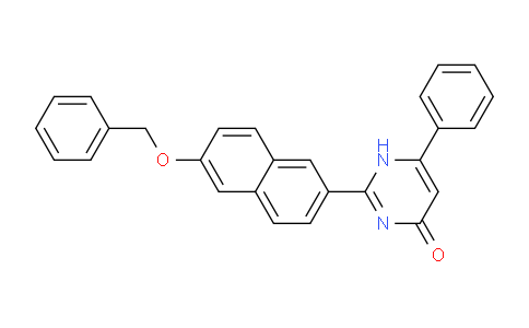CAS No. 651726-70-4, 2-(6-(Benzyloxy)naphthalen-2-yl)-6-phenylpyrimidin-4(1H)-one