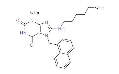 CAS No. 476480-35-0, 8-(Hexylamino)-3-methyl-7-(naphthalen-1-ylmethyl)-1H-purine-2,6(3H,7H)-dione