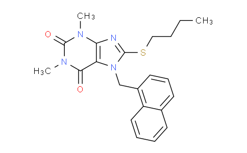 CAS No. 476480-86-1, 8-(Butylthio)-1,3-dimethyl-7-(naphthalen-1-ylmethyl)-1H-purine-2,6(3H,7H)-dione