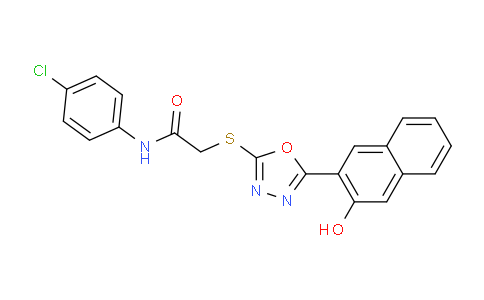 CAS No. 332377-30-7, N-(4-Chlorophenyl)-2-((5-(3-hydroxynaphthalen-2-yl)-1,3,4-oxadiazol-2-yl)thio)acetamide