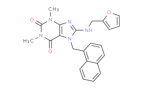 CAS No. 309938-21-4, 8-((Furan-2-ylmethyl)amino)-1,3-dimethyl-7-(naphthalen-1-ylmethyl)-1H-purine-2,6(3H,7H)-dione