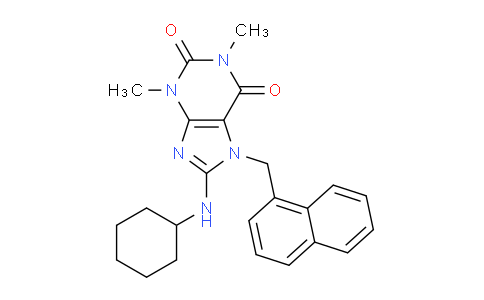 CAS No. 359910-06-8, 8-(Cyclohexylamino)-1,3-dimethyl-7-(naphthalen-1-ylmethyl)-1H-purine-2,6(3H,7H)-dione