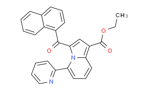 CAS No. 618070-13-6, Ethyl 3-(1-naphthoyl)-5-(pyridin-2-yl)indolizine-1-carboxylate