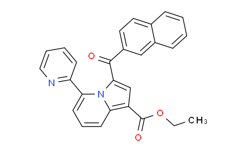 CAS No. 618070-14-7, Ethyl 3-(2-naphthoyl)-5-(pyridin-2-yl)indolizine-1-carboxylate