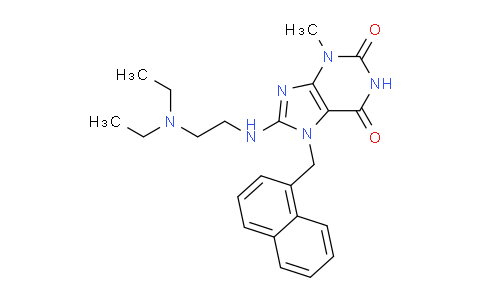 CAS No. 476480-00-9, 8-((2-(Diethylamino)ethyl)amino)-3-methyl-7-(naphthalen-1-ylmethyl)-1H-purine-2,6(3H,7H)-dione