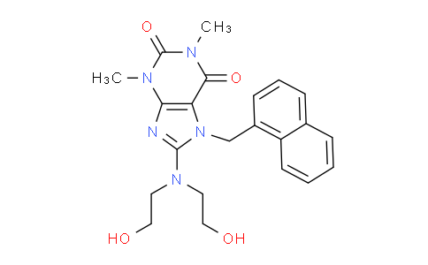 CAS No. 476480-32-7, 8-(Bis(2-hydroxyethyl)amino)-1,3-dimethyl-7-(naphthalen-1-ylmethyl)-1H-purine-2,6(3H,7H)-dione