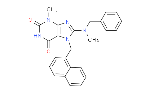 CAS No. 476480-39-4, 8-(Benzyl(methyl)amino)-3-methyl-7-(naphthalen-1-ylmethyl)-1H-purine-2,6(3H,7H)-dione