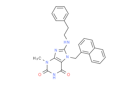 CAS No. 476480-18-9, 3-Methyl-7-(naphthalen-1-ylmethyl)-8-(phenethylamino)-1H-purine-2,6(3H,7H)-dione