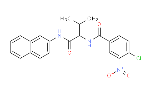 CAS No. 336165-54-9, 4-Chloro-N-(3-methyl-1-(naphthalen-2-ylamino)-1-oxobutan-2-yl)-3-nitrobenzamide
