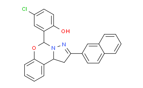 CAS No. 303060-47-1, 4-Chloro-2-(2-(naphthalen-2-yl)-5,10b-dihydro-1H-benzo[e]pyrazolo[1,5-c][1,3]oxazin-5-yl)phenol