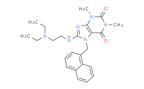 CAS No. 309938-20-3, 8-((2-(Diethylamino)ethyl)amino)-1,3-dimethyl-7-(naphthalen-1-ylmethyl)-1H-purine-2,6(3H,7H)-dione