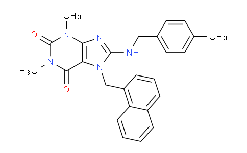 CAS No. 359910-20-6, 1,3-Dimethyl-8-((4-methylbenzyl)amino)-7-(naphthalen-1-ylmethyl)-1H-purine-2,6(3H,7H)-dione