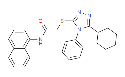 CAS No. 332872-81-8, 2-((5-Cyclohexyl-4-phenyl-4H-1,2,4-triazol-3-yl)thio)-N-(naphthalen-1-yl)acetamide