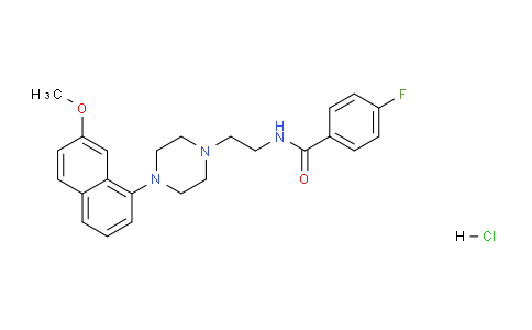 CAS No. 135721-98-1, 4-Fluoro-N-(2-(4-(7-methoxynaphthalen-1-yl)piperazin-1-yl)ethyl)benzamide hydrochloride