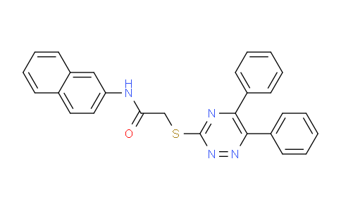 CAS No. 400863-91-4, 2-((5,6-Diphenyl-1,2,4-triazin-3-yl)thio)-N-(naphthalen-2-yl)acetamide