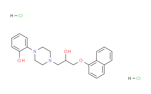 CAS No. 153279-33-5, 2-(4-(2-Hydroxy-3-(naphthalen-1-yloxy)propyl)piperazin-1-yl)phenol dihydrochloride