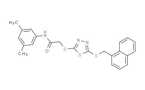 CAS No. 476484-09-0, N-(3,5-Dimethylphenyl)-2-((5-((naphthalen-1-ylmethyl)thio)-1,3,4-thiadiazol-2-yl)thio)acetamide
