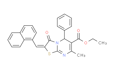 CAS No. 324568-33-4, Ethyl 7-methyl-2-(naphthalen-1-ylmethylene)-3-oxo-5-phenyl-3,5-dihydro-2H-thiazolo[3,2-a]pyrimidine-6-carboxylate