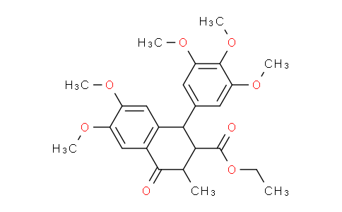 CAS No. 6549-68-4, Ethyl 6,7-dimethoxy-3-methyl-4-oxo-1-(3,4,5-trimethoxyphenyl)-1,2,3,4-tetrahydronaphthalene-2-carboxylate