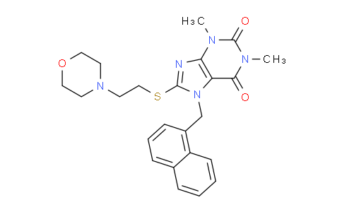 CAS No. 476480-45-2, 1,3-Dimethyl-8-((2-morpholinoethyl)thio)-7-(naphthalen-1-ylmethyl)-1H-purine-2,6(3H,7H)-dione