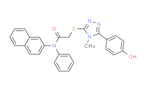 CAS No. 482646-89-9, 2-((5-(4-Hydroxyphenyl)-4-methyl-4H-1,2,4-triazol-3-yl)thio)-N-(naphthalen-2-yl)-N-phenylacetamide