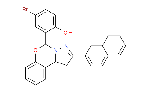 CAS No. 303060-49-3, 4-Bromo-2-(2-(naphthalen-2-yl)-5,10b-dihydro-1H-benzo[e]pyrazolo[1,5-c][1,3]oxazin-5-yl)phenol