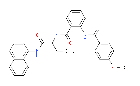 CAS No. 485810-09-1, 2-(4-Methoxybenzamido)-N-(1-(naphthalen-1-ylamino)-1-oxobutan-2-yl)benzamide