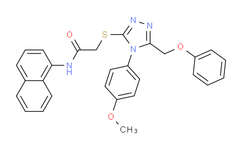 CAS No. 539808-32-7, 2-((4-(4-Methoxyphenyl)-5-(phenoxymethyl)-4H-1,2,4-triazol-3-yl)thio)-N-(naphthalen-1-yl)acetamide