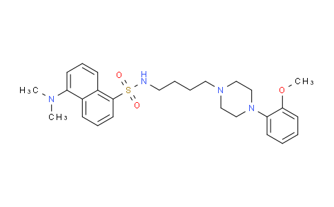 CAS No. 390803-39-1, 5-(Dimethylamino)-N-(4-(4-(2-methoxyphenyl)piperazin-1-yl)butyl)naphthalene-1-sulfonamide