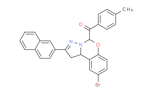 CAS No. 303059-97-4, (9-Bromo-2-(naphthalen-2-yl)-5,10b-dihydro-1H-benzo[e]pyrazolo[1,5-c][1,3]oxazin-5-yl)(p-tolyl)methanone