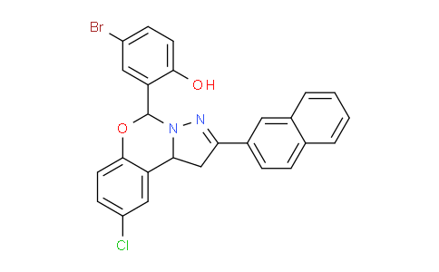 CAS No. 303060-31-3, 4-Bromo-2-(9-chloro-2-(naphthalen-2-yl)-5,10b-dihydro-1H-benzo[e]pyrazolo[1,5-c][1,3]oxazin-5-yl)phenol