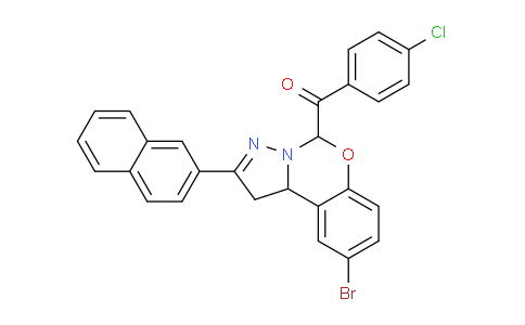 CAS No. 303059-99-6, (9-Bromo-2-(naphthalen-2-yl)-5,10b-dihydro-1H-benzo[e]pyrazolo[1,5-c][1,3]oxazin-5-yl)(4-chlorophenyl)methanone