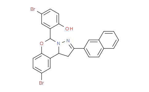 CAS No. 303060-57-3, 4-Bromo-2-(9-bromo-2-(naphthalen-2-yl)-5,10b-dihydro-1H-benzo[e]pyrazolo[1,5-c][1,3]oxazin-5-yl)phenol