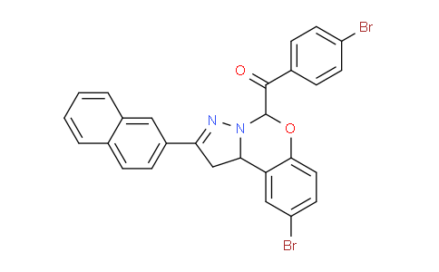 CAS No. 303059-98-5, (9-Bromo-2-(naphthalen-2-yl)-5,10b-dihydro-1H-benzo[e]pyrazolo[1,5-c][1,3]oxazin-5-yl)(4-bromophenyl)methanone