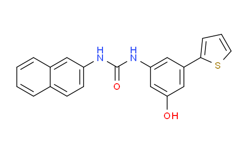CAS No. 1680196-54-6, 1-(3-Hydroxy-5-(thiophen-2-yl)phenyl)-3-(naphthalen-2-yl)urea