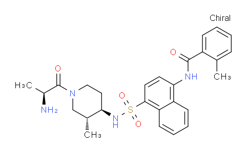 CAS No. 850330-18-6, N-[4-[[[(3R,4R)-1-[(2S)-2-Amino-1-oxopropyl]-3-methyl-4- piperidinyl]amino]sulfonyl]-1-naphthalenyl]-2-methyl- benzamide