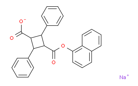 CAS No. 1541209-75-9, 2,4-Diphenyl-cyclobutane-1,3-dicarboxylic acid mono- naphthalen-1-yl ester monosodium salt
