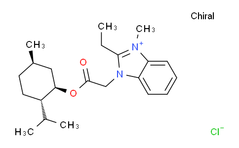 CAS No. 2101315-36-8, [(1R,2S,5R)-5-methyl-2-propan-2-ylcyclohexyl] 2-(2-ethyl-3-methylbenzimidazol-3-ium-1-yl)acetate;chloride