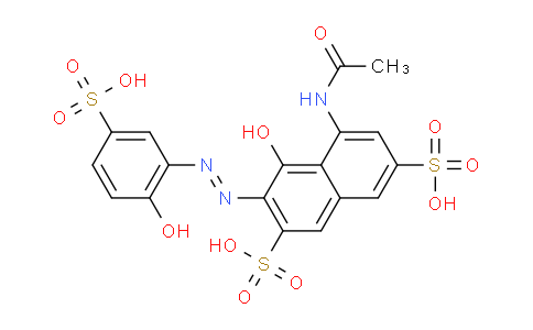 CAS No. 101708-53-6, 5-Acetamido-4-hydroxy-3-((2-hydroxy-5-sulfophenyl)diazenyl)naphthalene-2,7-disulfonic acid