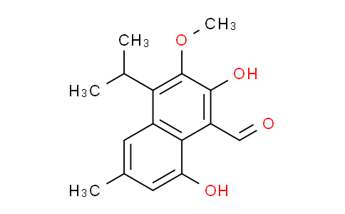 CAS No. 50399-95-6, 2,8-dihydroxy-3-methoxy-6-methyl-4-propan-2-ylnaphthalene-1-carbaldehyde
