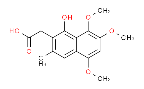 CAS No. 1587-73-1, 2-(1-hydroxy-5,7,8-trimethoxy-3-methylnaphthalen-2-yl)acetic acid