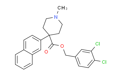 CAS No. 1256340-93-8, 3,4-dichlorobenzyl 1-methyl-4-(naphthalen-2-yl)piperidine-4-carboxylate