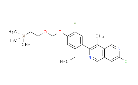 CAS No. 1956371-18-8, 7-Chloro-3-(2-ethyl-5-fluoro-4-((2-(trimethylsilyl)ethoxy)methoxy)phenyl)-4-methyl-2,6-naphthyridine
