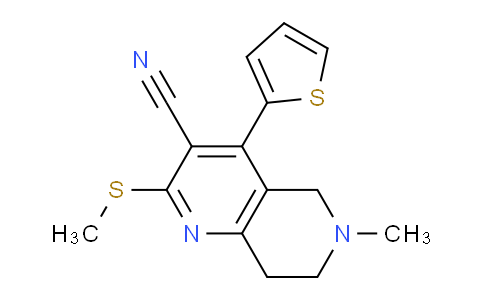 CAS No. 886493-67-0, 6-Methyl-2-(methylthio)-4-(thiophen-2-yl)-5,6,7,8-tetrahydro-1,6-naphthyridine-3-carbonitrile