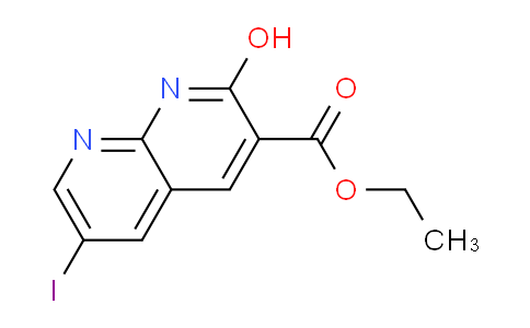 CAS No. 1330583-61-3, Ethyl 2-hydroxy-6-iodo-1,8-naphthyridine-3-carboxylate