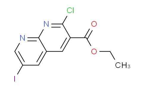 CAS No. 1330583-63-5, Ethyl 2-chloro-6-iodo-1,8-naphthyridine-3-carboxylate